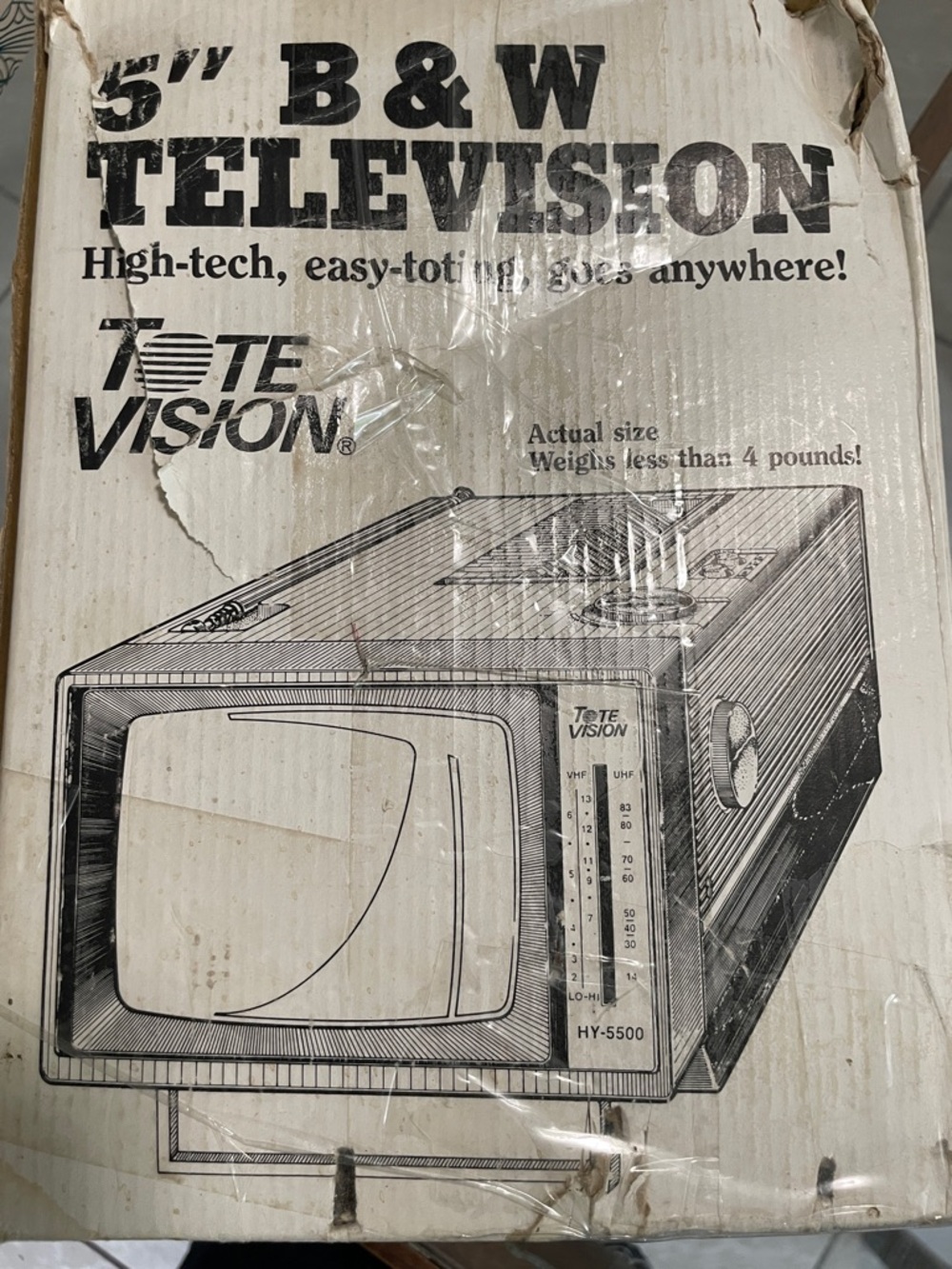 Tote Vision 5" B&W Television Black and White